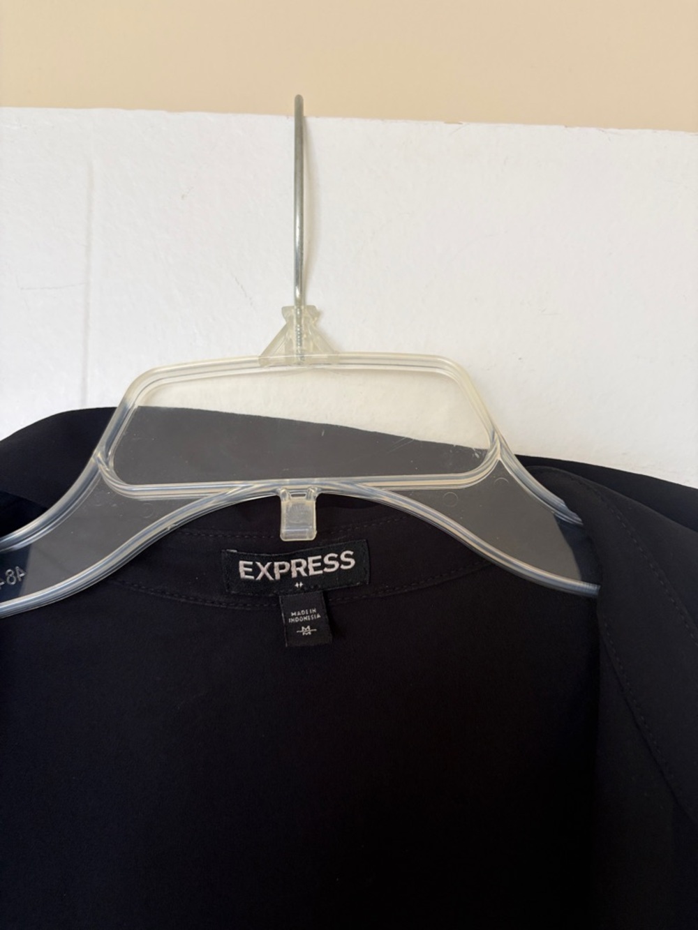 Express Black Cold-Shoulder Button-Down Blouse - Picture 2 of 6